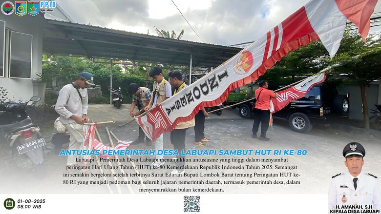 Antusias Pemerintah Desa Labuapi Sambut HUT RI ke-80