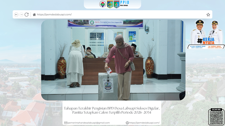 Tahapan Terakhir Pengisian BPD Desa Labuapi Sukses Digelar, Panitia Tetapkan Calon Terpilih Periode 2026–2034