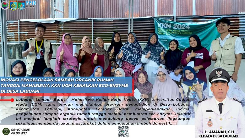 Inovasi Pengelolaan Sampah Organik Rumah Tangga: Mahasiswa KKN UGM Kenalkan Eco-Enzyme di Desa Labuapi