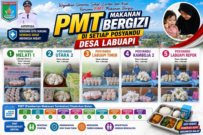 PMT Posyandu Desa Labuapi Berjalan Serentak, Wujud Nyata Komitmen Mewujudkan Generasi Sehat dan Bebas Stunting