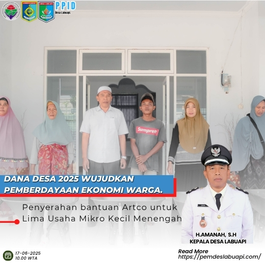 PENYERAHAN BANTUAN ARTCO UNTUK PEDAGANG DAN PEKERJA LANSIRAN BERSUMBER  DARI DANA DESA 2025 WUJUDKAN PEMBERDAYAAN EKONOMI WARGA
