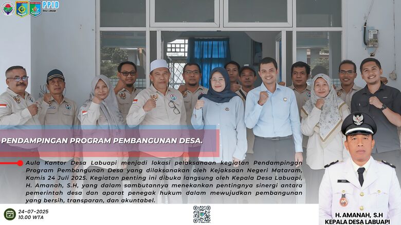 Kejaksaan Negeri Mataram Laksanakan Pendampingan Program Pembangunan Desa Di Desa Labuapi