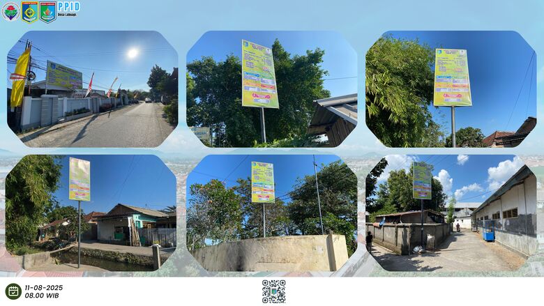 APBDes Perubahan Tahun 2025 Desa Labuapi, Pemasangan Spanduk APBDes Perubahan Thn.2025 Wujud Nyata Keterbukaan Informasi Publik