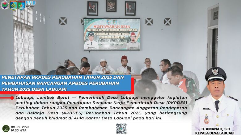 Penetapan RKPDES Perubahan Tahun 2025 dan Pembahasan Rancangan APBDES Perubahan Tahun 2025 Desa Labuapi