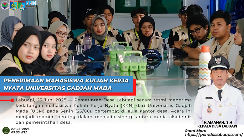 Penerimaan Mahasiswa Kuliah Kerja Nyata Universitas Gadjah Mada